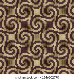 Seamless Knitted Fabric Spiral Repeat Pattern 2 Colour (AI file with embedded pattern swatch and editable global color swatches)