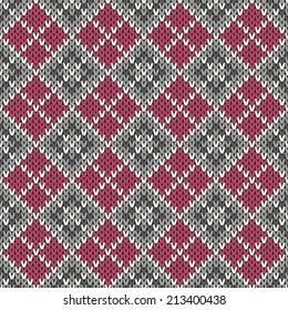 Seamless knitted geometric pattern. Vector illustration