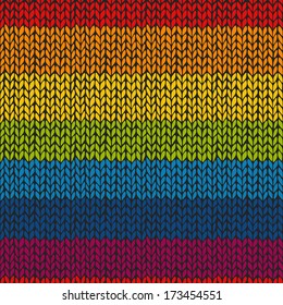 Seamless knitted hand drawn background. Bright winter texture. Vector illustration