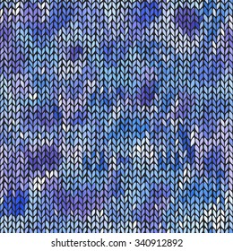 Seamless knitted hand drawn background. Neutral winter texture. Vector illustration