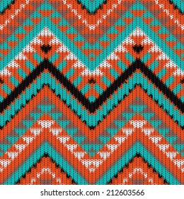 Seamless knitted navajo pattern, vector illustration.