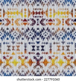 Seamless knitted navajo pattern, vector illustration.