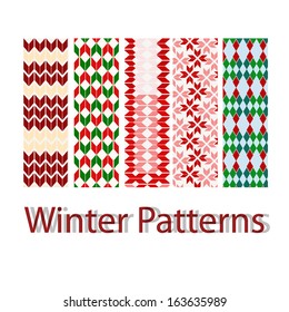 Seamless knitted on winter background