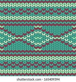Seamless knitted pattern. Background can be used for wallpaper, gift wrapping, fill backdrop web page. Vector illustration.