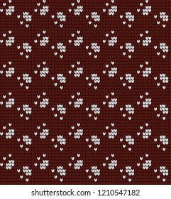 Seamless knitted pattern with cat paws knitwear pattern fabric