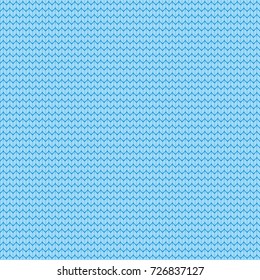 Seamless knitted pattern. Christmas background, backdrop for layouts, Wallpaper, printing on fabric, paper, banners, web pages. Knit texture. Blue color. Vector illustration