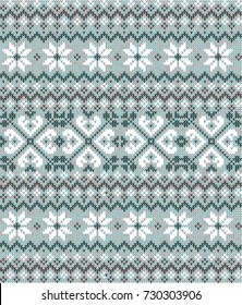 Seamless knitted pattern. Christmas sweater design.