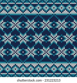 Seamless Knitted Pattern. Fashionable Sweater Design