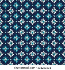 Seamless Knitted Pattern. Fashionable Sweater Design