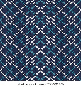Seamless Knitted Pattern. Festive and Fashionable Sweater Design
