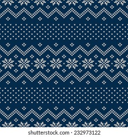 Seamless Knitted Pattern. Festive And Fashionable Sweater Design