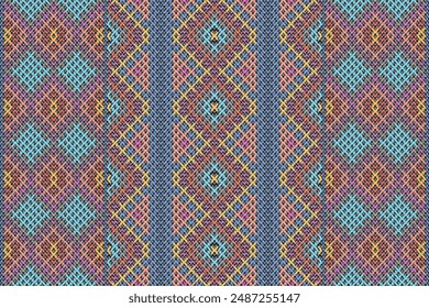 Seamless Knitted Pattern, Festive Sweater Fair Isle Design.