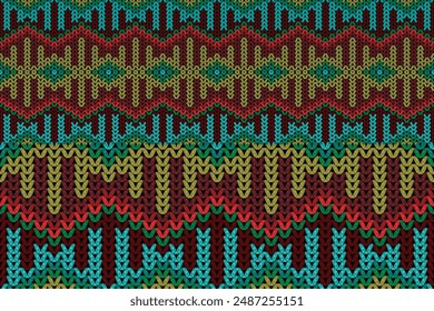 Seamless Knitted Pattern, Festive Sweater Fair Isle Design.