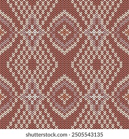 Seamless Knitted Pattern. Heart Cross Stitch Embroidery seamless pattern on background. Design for fashion texture,fabric,clothing,wrapping,print geometric ethnic oriental.