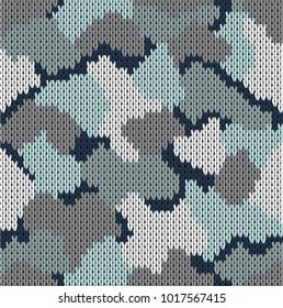 Seamless knitted pattern khaki. Woolen knitted texture. Vector illustration