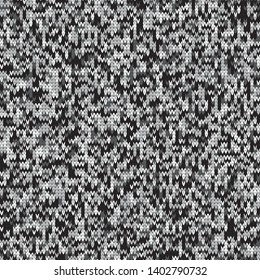seamless knitted pattern, motley monochrome background