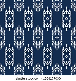 Seamless knitted pattern. Norwegian drawing. Vector illustration for web design or print.