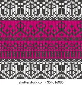 Seamless Knitted Pattern. Norwegian sweater ornaments.