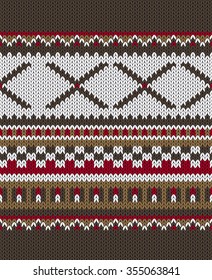 Seamless Knitted Pattern. Norwegian sweater ornaments.