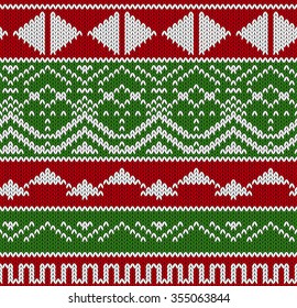 Seamless Knitted Pattern. Norwegian sweater ornaments.