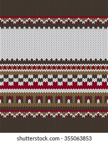 Seamless Knitted Pattern. Norwegian sweater ornaments.