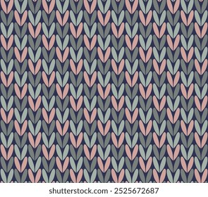 Seamless knitted pattern with pastel pink, blue, and green colors, perfect for textile design, backgrounds, wallpapers, and creative fashion projects