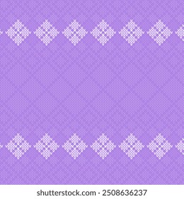 seamless knitted pattern purple background 