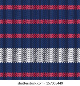 Seamless knitted pattern with red white stripes 