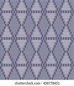 Seamless knitted pattern in rhombuses
