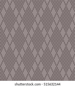 Seamless knitted pattern in rhombuses