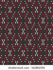 Seamless knitted pattern in rhombuses