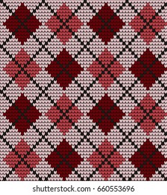 Seamless knitted pattern in rhombuses