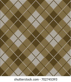 Seamless knitted pattern in rhombuses