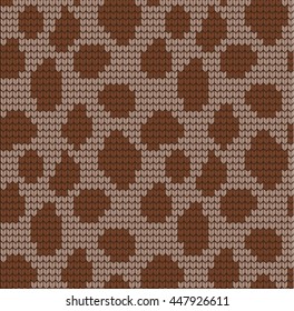 Seamless knitted pattern skin wild animals