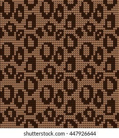 Seamless knitted pattern skin wild animals