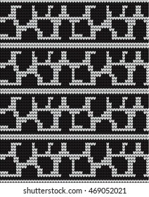 Seamless knitted pattern skin wild animals