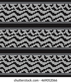 Seamless knitted pattern skin wild animals