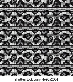Seamless knitted pattern skin wild animals