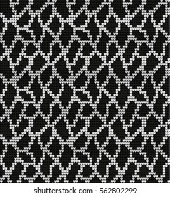 Seamless knitted pattern skin wild animals