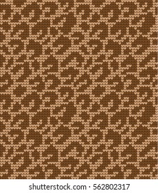 Seamless knitted pattern skin wild animals