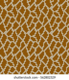 Seamless knitted pattern skin wild animals