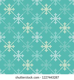 Seamless knitted pattern with Snowflakes. A warm sweater. Christmas pattern. Can be used for wallpaper, textile, invitation card, wrapping, web page background.