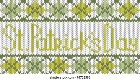 Seamless knitted pattern for St. Patricks Day. EPS 10 vector illustration.