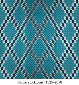 Seamless Knitted Pattern. Style Knit woolen jacquard ornament texture. Fabric color tracery background 