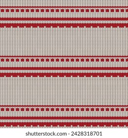 Seamless Knitted Pattern, Sweater Fairisle clothes white and blue texture vector illustration, A knitted sweater pattern for valentine concept.Festive Sweater Design
