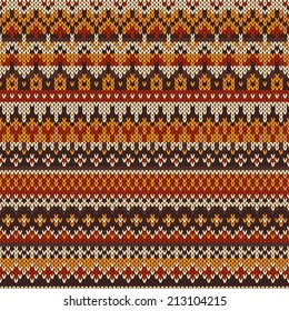 Seamless knitted pattern in traditional Fair Isle style