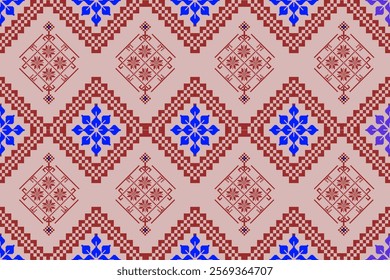 seamless knitted pattern Seamless pattern in tribal, folk embroidery, and Mexican style, Aztec geometric art ornament, Design for carpet , cover, wallpaper, wrapping, fabric, clothing,   Abstract
