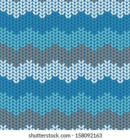 Seamless knitted pattern in vector