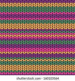 Seamless knitted pattern in vector