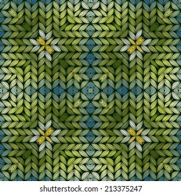 Seamless knitted pattern, vector illustration.